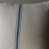 Colonial Blue Cream Grain Sack Stripe Pillow Cover PC165014 - The Fox Decor