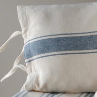 Colonial Blue Cream Grain Sack Stripe Pillow Cover PC165014 - The Fox Decor