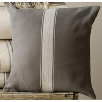 Grain Sack Stripe Cream Pewter Pillow Cover PC165065 - The Fox Decor