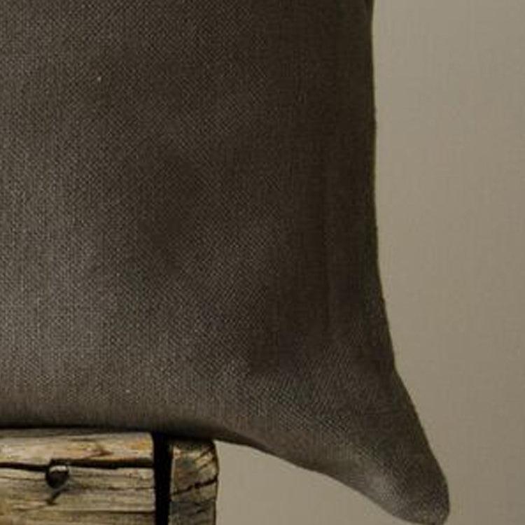 Grain Sack Stripe Cream Pewter Pillow Cover PC165065 - The Fox Decor