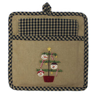 C Snowmen Fun Tree Pocket Potholder Set PH762401 - The Fox Decor