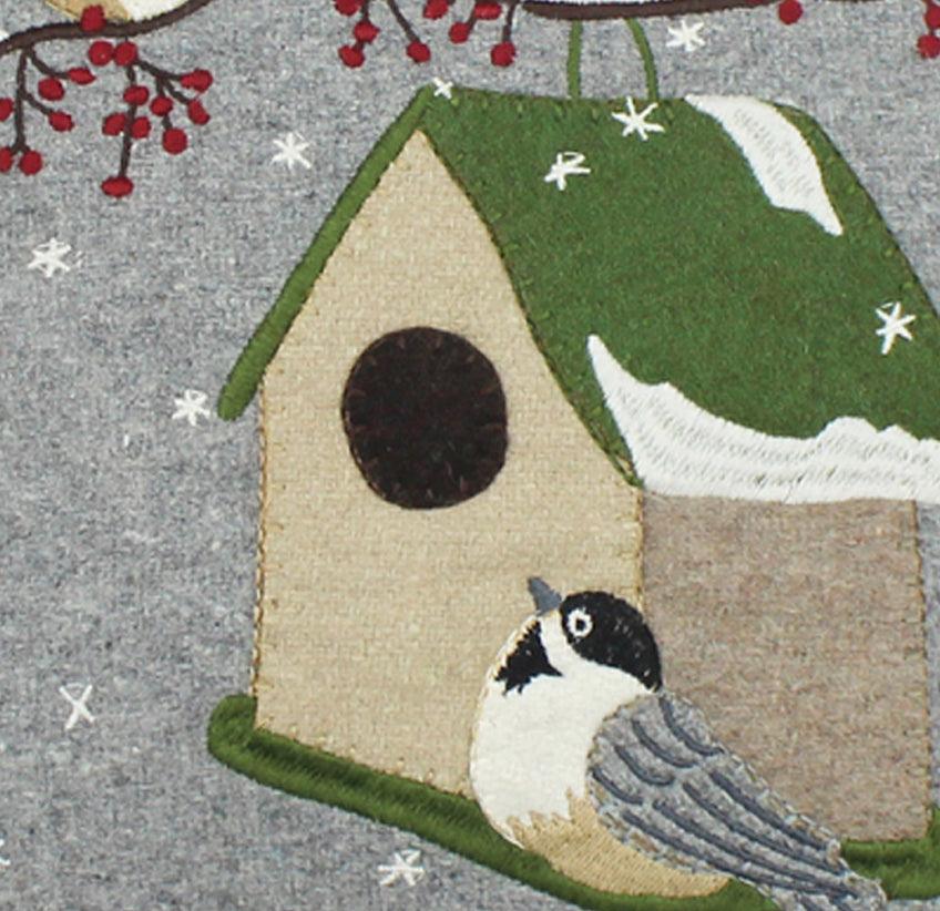 Chickadees Red Pillow PLGD2085 - The Fox Decor