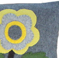 Yellow Flower Gray Pillow PLGP1013 - The Fox Decor