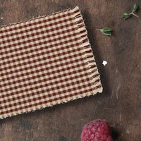 Barn Red Nutmeg Heritage House Check Barn Red Placemat Set Of Six PM100017 - The Fox Decor