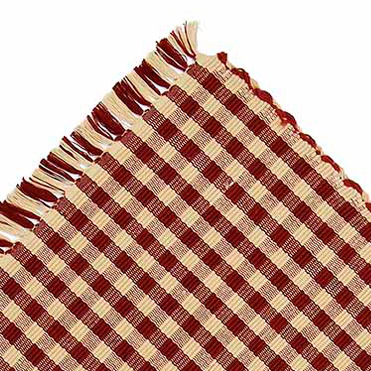 Barn Red Nutmeg Heritage House Check Barn Red Placemat Set Of Six PM100017 - The Fox Decor