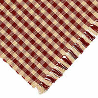 Barn Red Nutmeg Heritage House Check Barn Red Placemat Set Of Six PM100017 - The Fox Decor