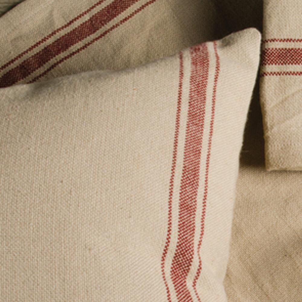 Grain Sack Barn Red Grain Sack Stripe Barn Red Placemat Set Of Six PM164017 - The Fox Decor