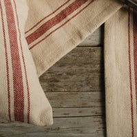 Grain Sack Barn Red Grain Sack Stripe Barn Red Placemat Set Of Six PM164017 - The Fox Decor