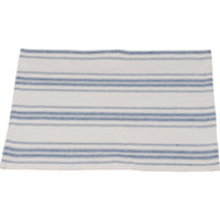 Colonial Blue Cream Grain Sack Stripe Placemat Set Of Six PM165014 - The Fox Decor