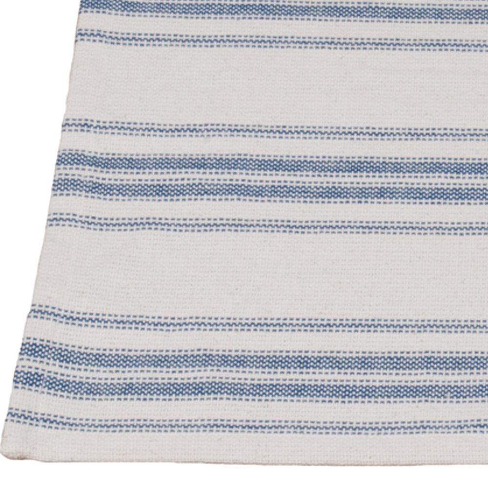 Colonial Blue Cream Grain Sack Stripe Placemat Set Of Six PM165014 - The Fox Decor