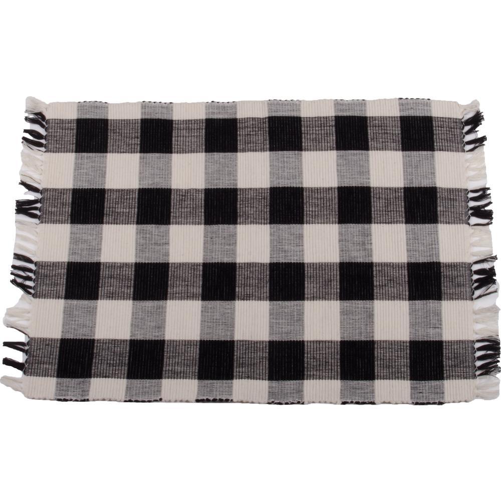 Black Buttermilk Buffalo Check Placemat Set Of Six PM510011 - The Fox Decor