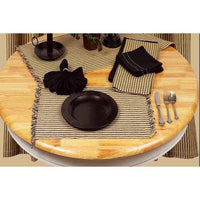 Black Nutmeg York Ticking Placemat Set Of Six PM880011 - The Fox Decor