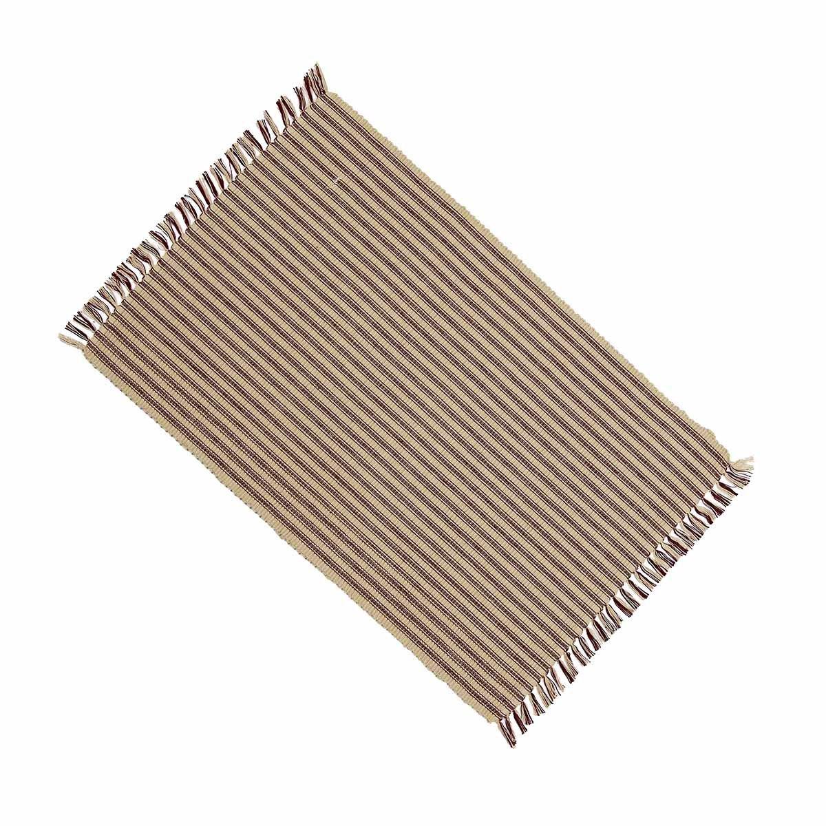 Barn Red Nutmeg York Ticking Placemat Set Of Six PM880017 - The Fox Decor