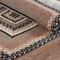 Sawyer Mill Charcoal Creme Jute Braided Rug/Runner Rect w/ Pad 2'x6.5' VHC Brands - The Fox Decor