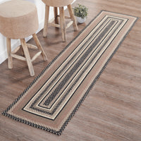 Thumbnail for Sawyer Mill Charcoal Creme Jute Braided Rug/Runner Rect w/ Pad 2'x8' VHC Brands