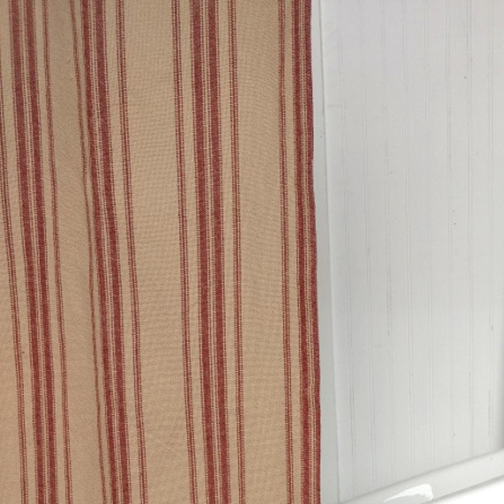 Oat Barn Red Grain Sack Stripe Shower Curtain SC164017 - The Fox Decor
