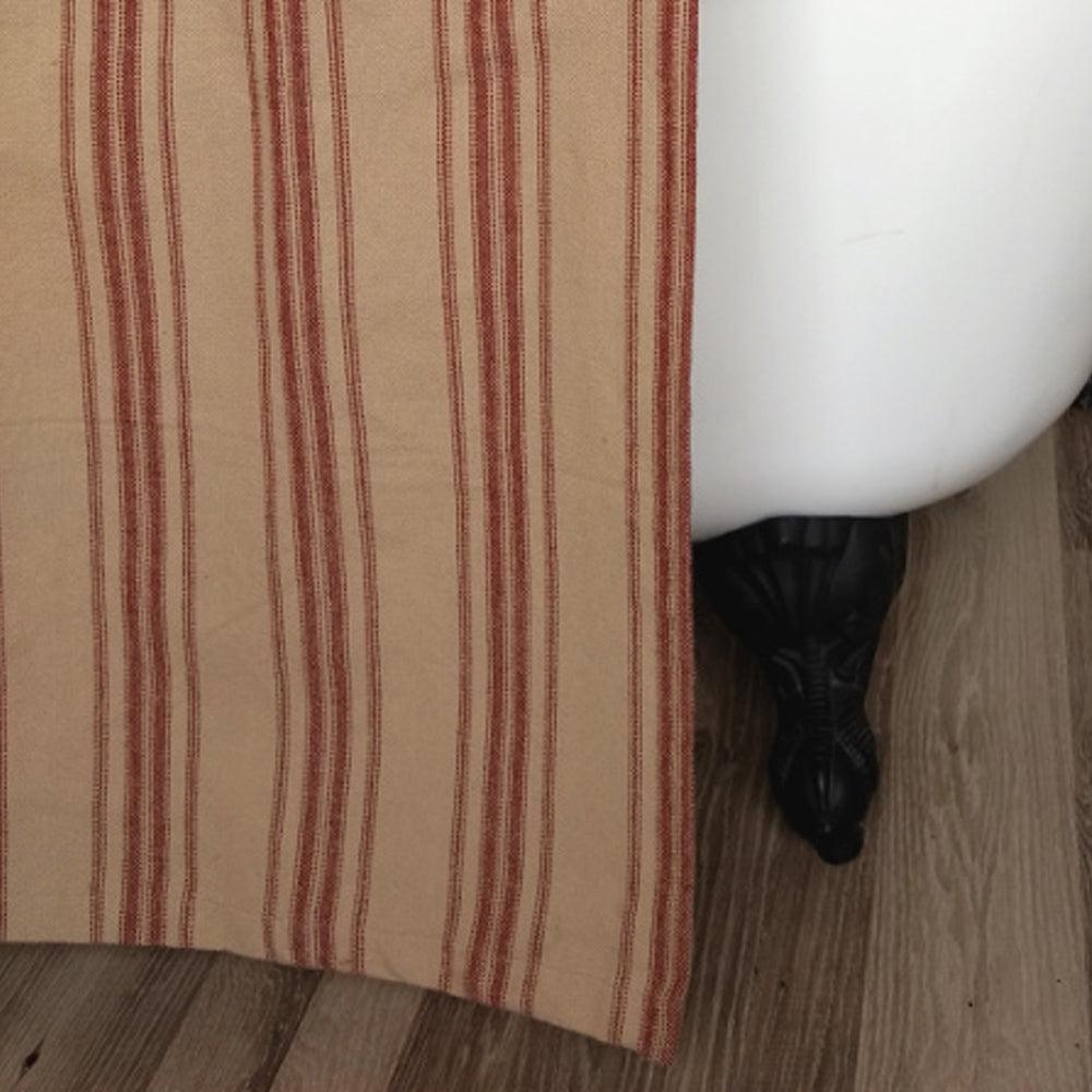 Oat Barn Red Grain Sack Stripe Shower Curtain SC164017 - The Fox Decor