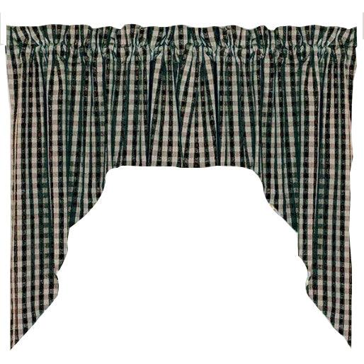 Black Nutmeg Heritage House Check Black Swag Lined SW100011 - The Fox Decor