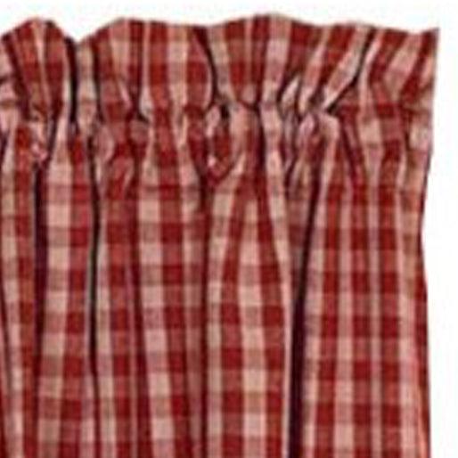 Barn Red Nutmeg Heritage House Check Barn Red Swag Lined SW100017 - The Fox Decor