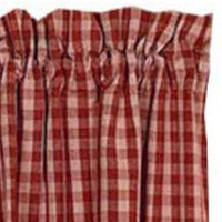 Barn Red Nutmeg Heritage House Check Barn Red Swag Lined SW100017 - The Fox Decor