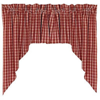 Barn Red Nutmeg Heritage House Check Barn Red Swag Lined SW100017 - The Fox Decor