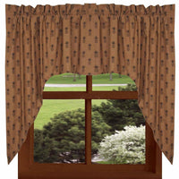 Mocha Black Pineapple Town Swag Lined SW101033 - The Fox Decor