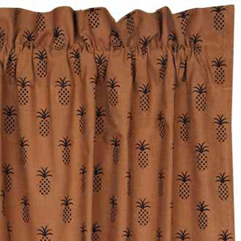 Mocha Black Pineapple Town Swag Lined SW101033 - The Fox Decor