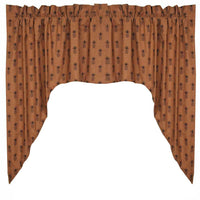Mocha Black Pineapple Town Swag Lined SW101033 - The Fox Decor