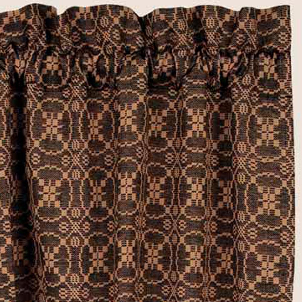 Black Tan Marshfield Jacquard Swag Lined SW106011 - The Fox Decor