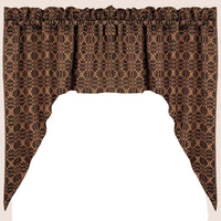 Black Tan Marshfield Jacquard Swag Lined SW106011 - The Fox Decor