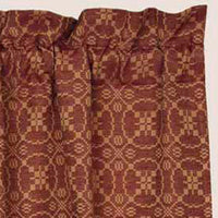 Barn Red Tan Marshfield Jacquard Swag Lined SW106017 - The Fox Decor
