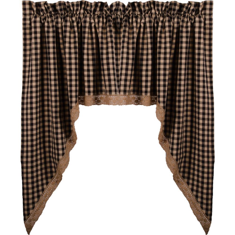 Black Nutmeg Heritage House Lace Swag Lined SW159011 - The Fox Decor