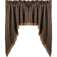 Black Nutmeg Heritage House Lace Swag Lined SW159011 - The Fox Decor