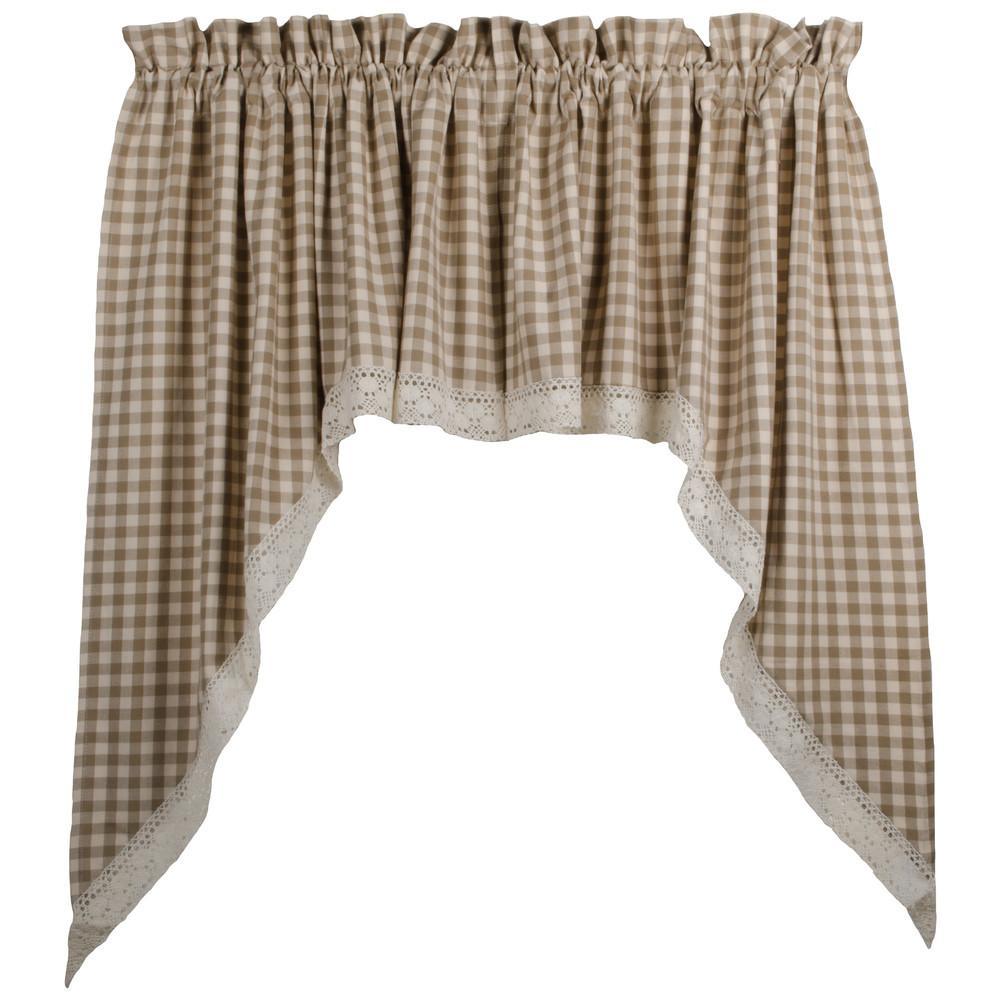 Oat Cream Heritage House Lace Swag Lined SW159023 - The Fox Decor
