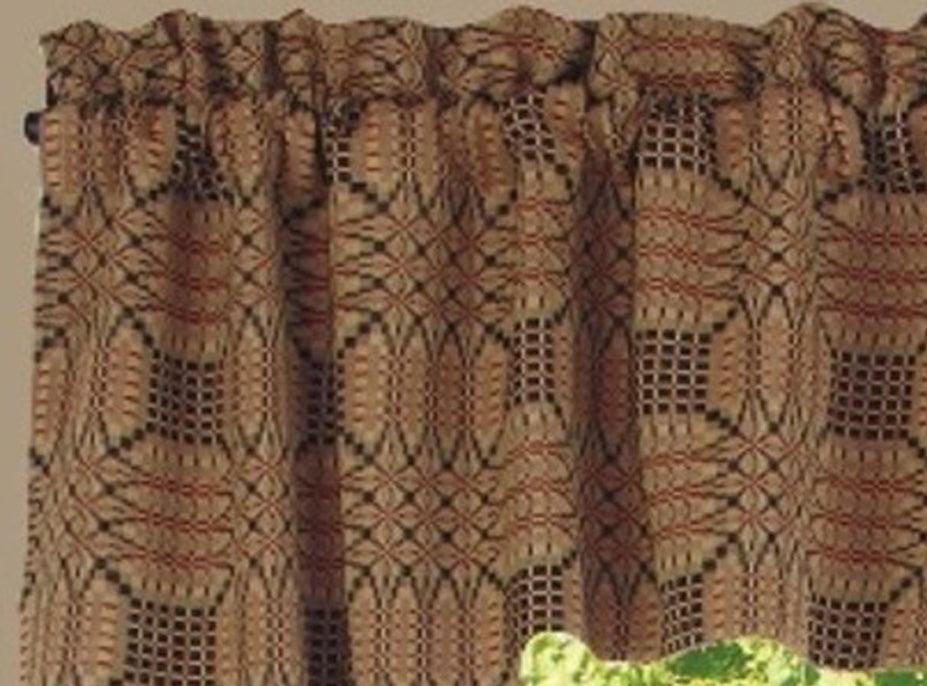 Trenton Jacquard Nutmeg Black Red Swag SW243025 - The Fox Decor