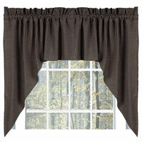 Black Oat Newbury Gingham Swag Lined SW670011 - The Fox Decor