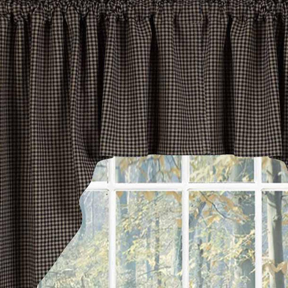 Black Oat Newbury Gingham Swag Lined SW670011 - The Fox Decor