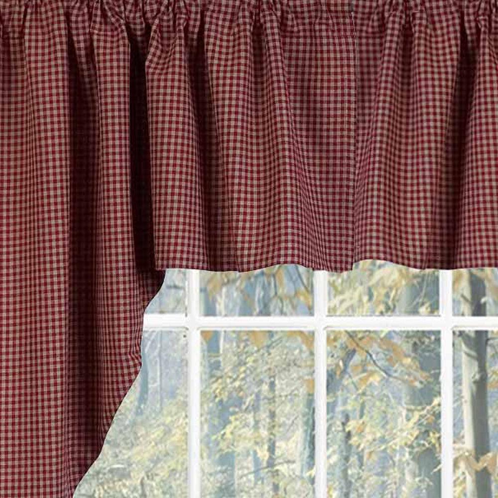 Barn Red Oat Newbury Gingham Swag Lined SW670017 - The Fox Decor
