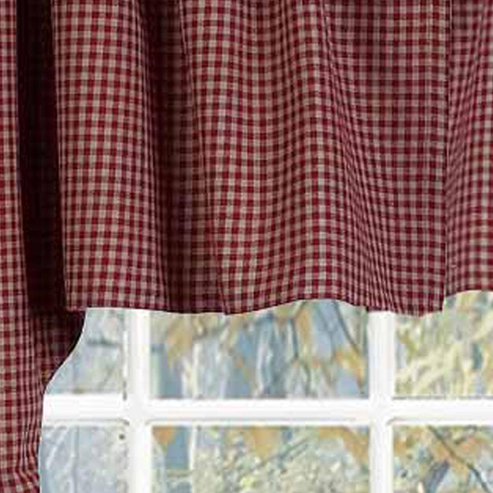 Barn Red Oat Newbury Gingham Swag Lined SW670017 - The Fox Decor