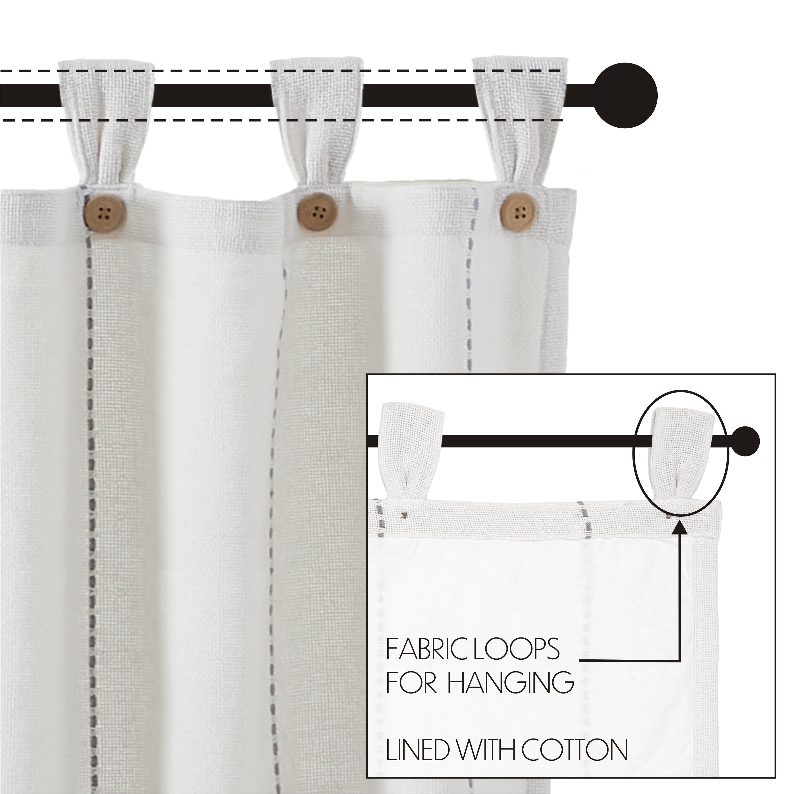 Stitched Burlap White Tier Curtain Set of 2 L36xW36 - The Fox Decor