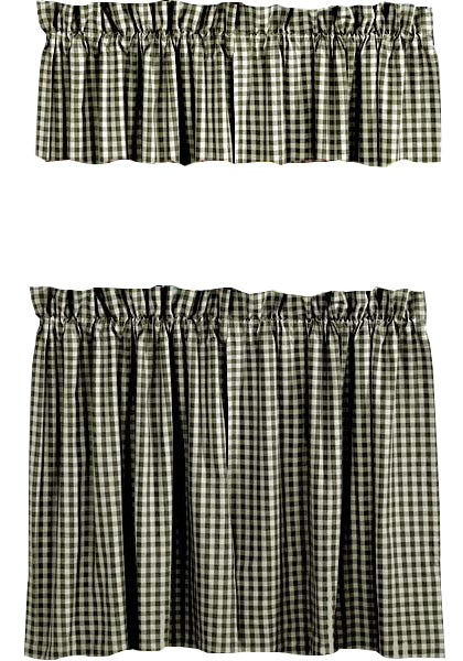 Black Nutmeg Heritage House Check Black 24" Tiers Lined T2100011 - The Fox Decor