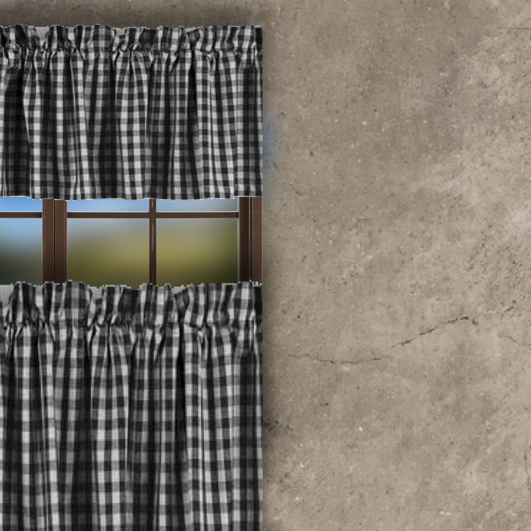 Black Nutmeg Heritage House Check Black 36" Tiers Lined T3100011 - The Fox Decor