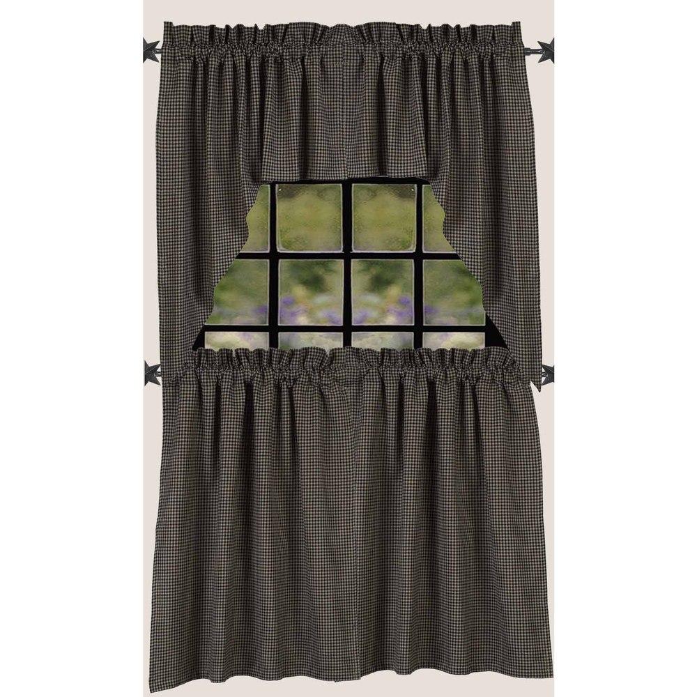 Black Oat Newbury Gingham 36" Tiers Lined T3670011 - The Fox Decor