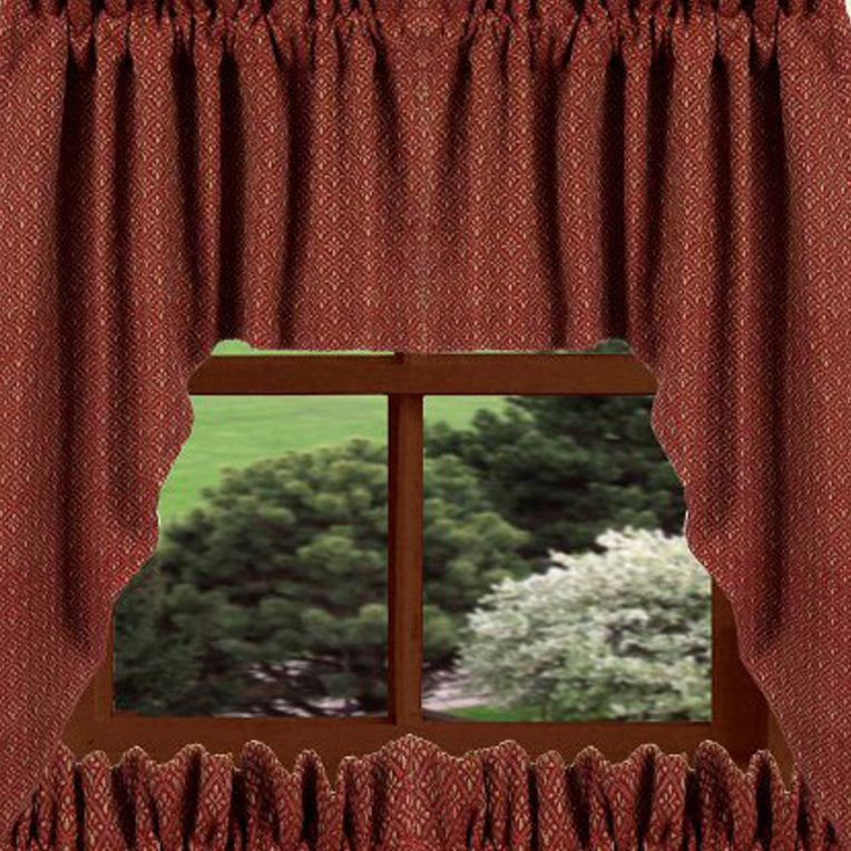 Barn Red Oat Philmont Jacquard 36" Tiers Lined T3850017 - The Fox Decor