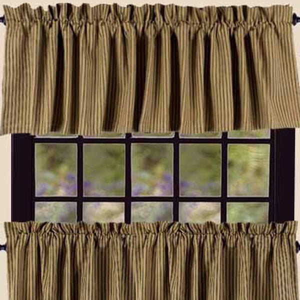 Black Nutmeg York Ticking 36" Tiers Lined T3880011 - The Fox Decor