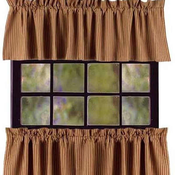 Barn Red Nutmeg York Ticking 36" Tiers Lined T3880017 - The Fox Decor