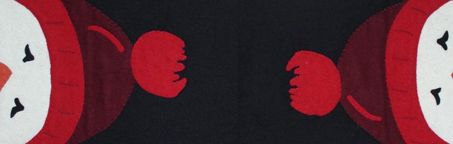 Snowman Black Table Runner 45 In T4084010 - The Fox Decor