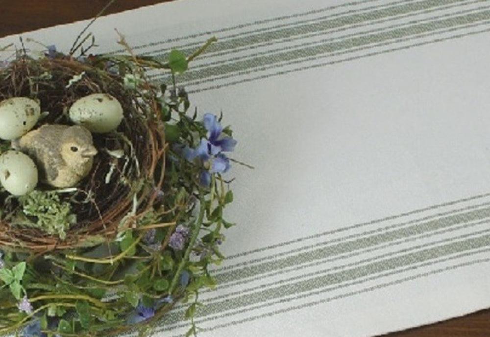 Grain Sack Sage Table Runner 45 In T4164009 - The Fox Decor