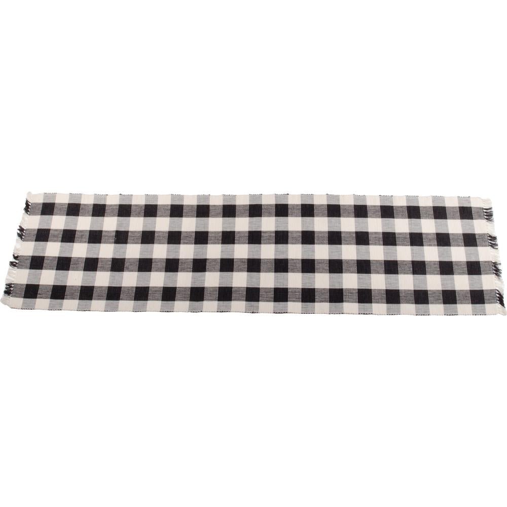Buffalo Check 45" Table Runner Black Buttermilk T4510011 - The Fox Decor