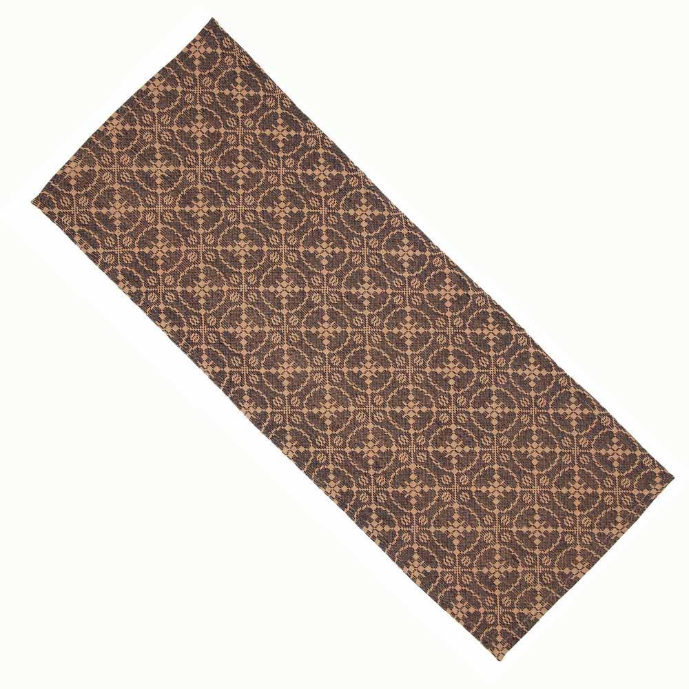 Black Tan Marshfield Jacquard Table Runner TR106011 - The Fox Decor